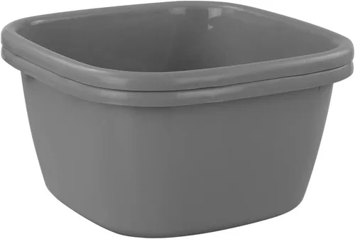 Vista 2 de Paquete de 2 platos grises de 18 cuartos de galón de plástico para lavabo grande