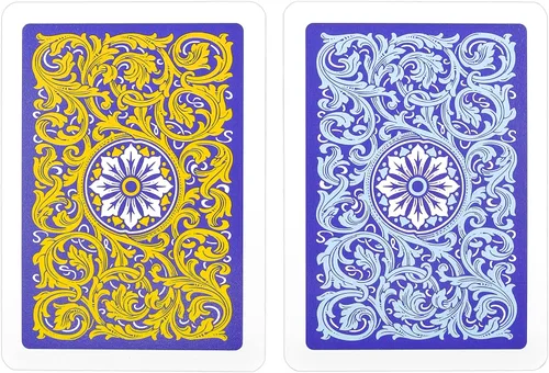 Vista 8 de Copag 1546 Neoteric Design - Juego de cartas 100 % de plástico, tamaño de póquer (estándar) violeta/amarillo/azul (índice jumbo, 1 juego)