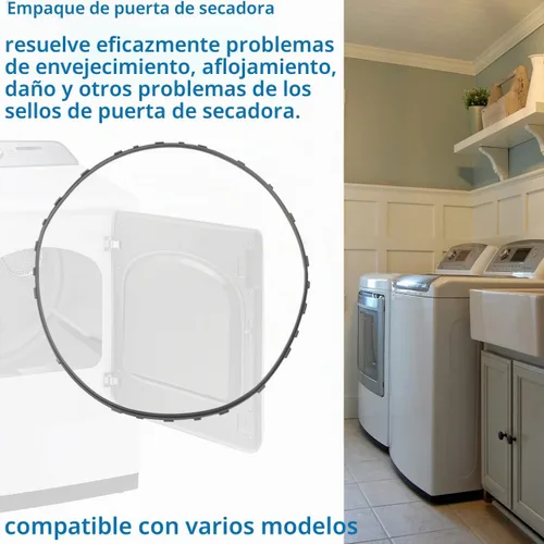 Vista 6 de DC62-00344A Secadora Panel frontal Junta de sello de aire Reemplazo para secador Samsung AP5916629, PS4276050, DV48H7400GW, DV400GWHDWR