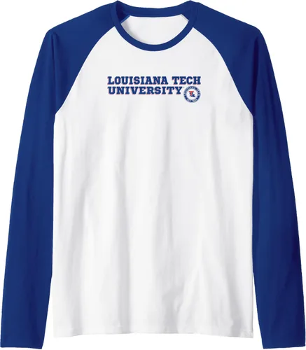 Vista 7 de Louisiana Tech Bulldogs - Camiseta de béisbol raglán con texto en bloque, Negro