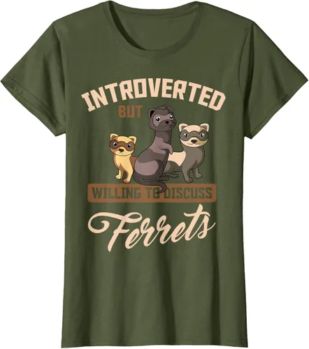 Vista 101 de Camiseta para amantes de los animales de los hurones, Negro, S
