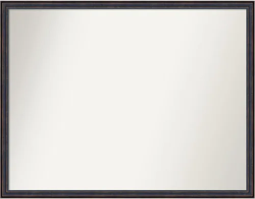 Vista 129 de Amanti Art Espejo de baño de bronce para sobre el fregadero, 25 x 26 pulgadas, espejo rectangular de bronce oscuro, marco de madera tradicional