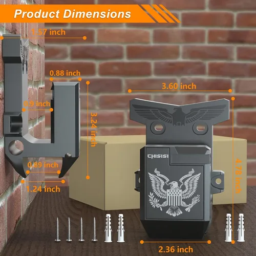 Vista 4 de 2 Packs AR Wall Mount with Mag Holder, 223/5.56 Rifle Rack Mount Can Be Mounted Horizontal or Vertical, AR-15 Wall Hanger Strongly withstands 350Lbs