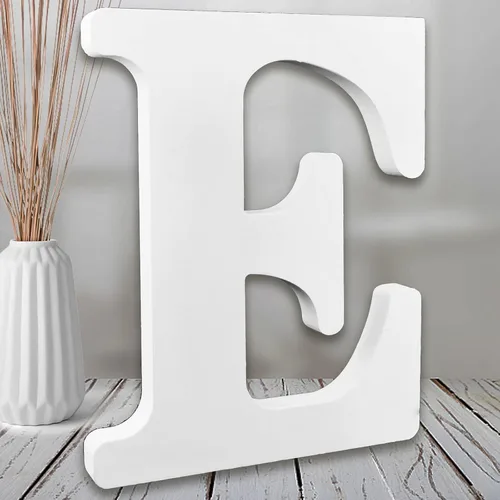Vista 10 de AOCEAN Letras de madera blanca de 8 pulgadas, letras de madera sin terminar para pared, letras decorativas de pie en rodajas, decoración de tablero