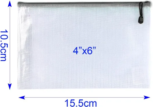 Vista 2 de 24 carpetas de documentos de malla de plástico con cremallera de 4 x 6 pulgadas, para suministros de oficina, viajes, organización de almacenamiento