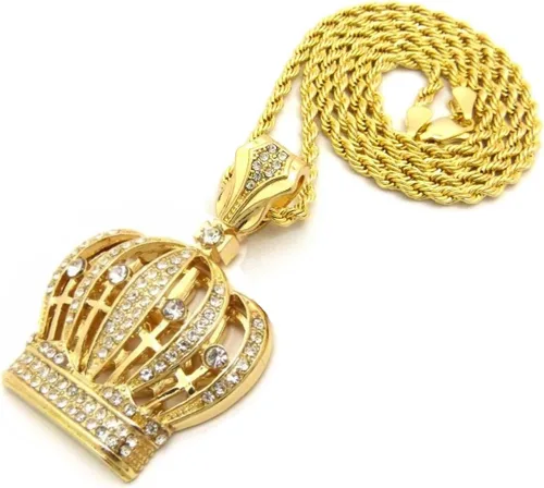 Vista 3 de Collar con cadena de cuerda cubana para hombre con diseño de hip-hop