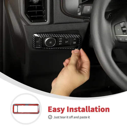 Vista 4 de Linskip Cubierta de control de faro compatible con Ford Bronco Sport 2021-2026, cubierta del panel del interruptor de los faros delanteros