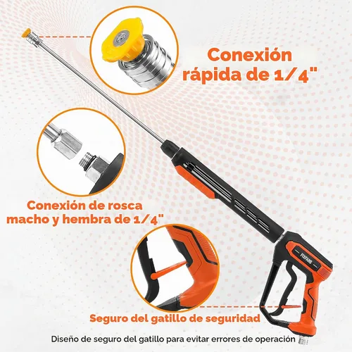 Vista 7 de FIXFANS Kit de pistola y manguera de lavado a presión, manguera de lavado