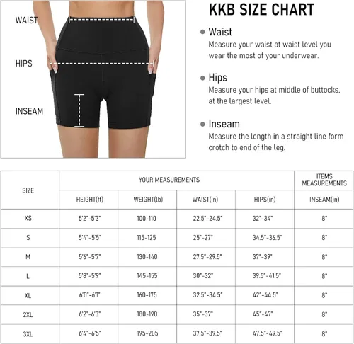 Vista 2 de KKB Pantalones cortos de cintura alta de 8 y 5 pulgadas para mujer, leggings de yoga, control de abdomen, pantalones cortos de entrenamiento
