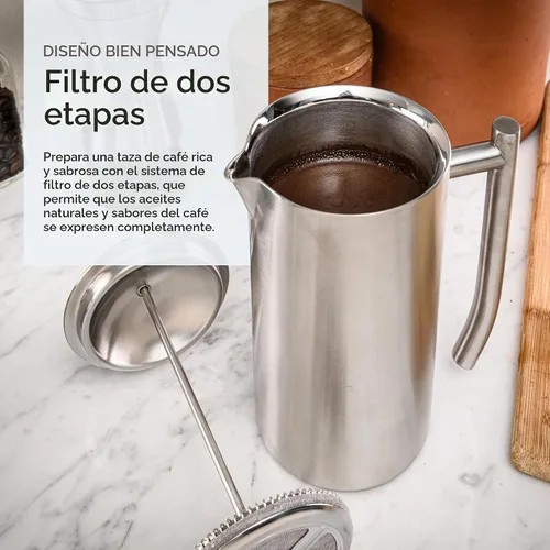 Vista 3 de Frieling Prensa de café de acero inoxidable de doble pared, 17 onzas, cafetera de prensa francesa aislada para acampar y viajes, diseño no plástico