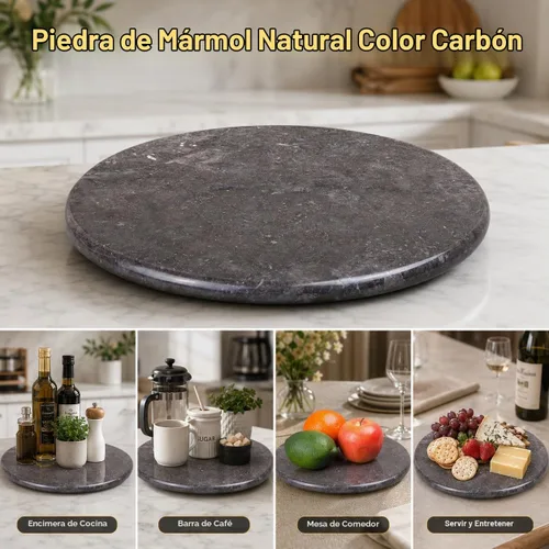 Vista 5 de Creative Home Tabla de queso y embutidos de mármol de carbón natural de 12 pulgadas Gris