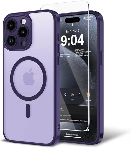 Vista 72 de Funda para iPhone 11 con protector de pantalla, compatible con MagSafe, ultra delgada, translúcida, mate, a prueba de golpes, color negro
