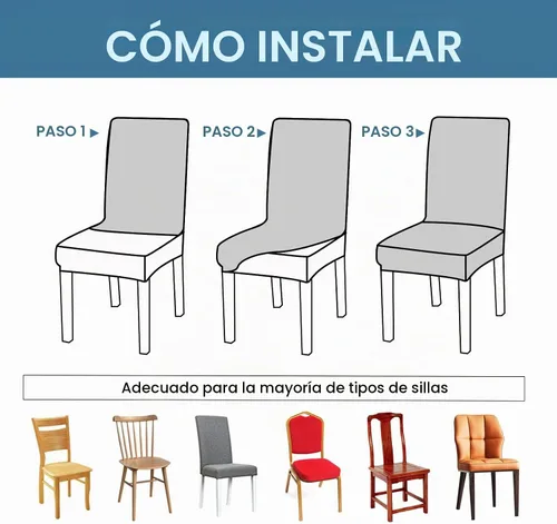 Vista 6 de Genina Juego de 4 fundas impermeables para sillas de comedor Parsons