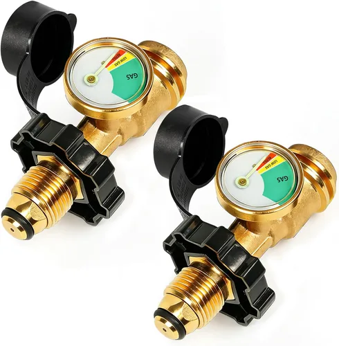Vista 7 de Adaptador de tanque de propano de ajuste universal de 100 libras que convierte POL a QCC1 / Tipo 1 con adaptador de manguera de propano de calibre