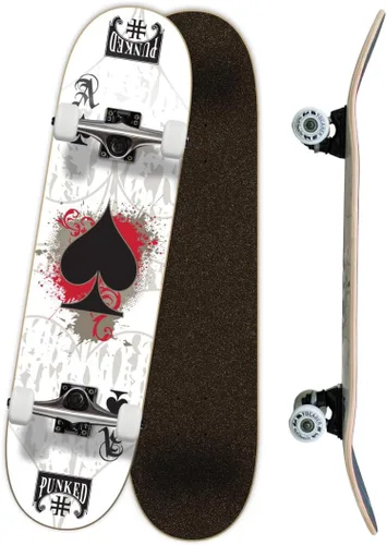 Vista 11 de Poker Series Pro Complete Skateboard 7.75” x 31” – Double Kick Concave Deck, ABEC-9 Bearings, 54mm Wheels, Aluminum Alloy Trucks, BlackWidow Grip
