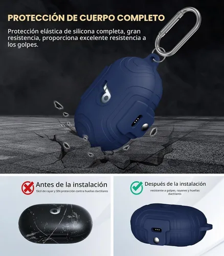 Vista 3 de para Anker Soundcore Space A40 Funda de bloqueo seguro, cubierta protectora de silicona contra arañazos y golpes SOLO compatible con el estuche