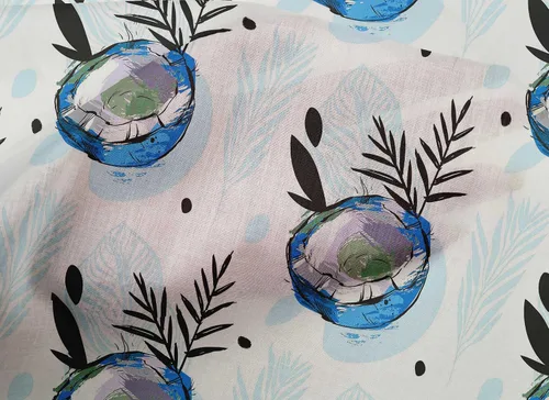 Vista 23 de oneOone Cotton Flex Brown Fabric Tropical Sewing Material Print Fabric By The Yard 40 Inch Wide-5K