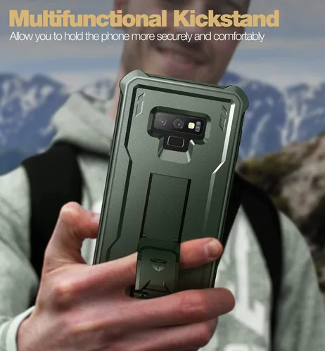 Vista 5 de Dexnor Funda de cuerpo completo para Samsung Galaxy Note 9/6.4 pulgadas, [protector de pantalla y soporte integrados] resistente protección de grado