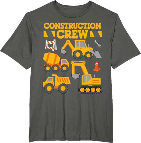 Vista 7 de Construction Crew Worker Excavator - Camiseta para niños y niñas Negro