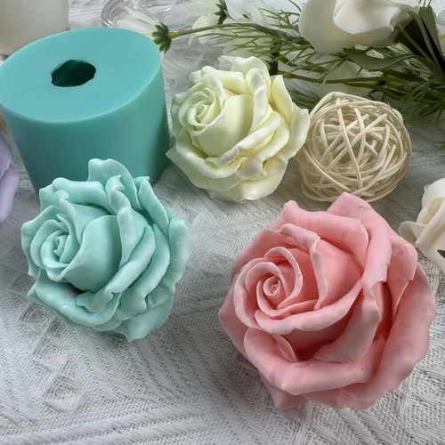 Vista 5 de Molde de silicona de flor de rosa 3D, moldes de flores epoxi, decoración de manualidades, molde de cera de vela, molde de silicona para pastel
