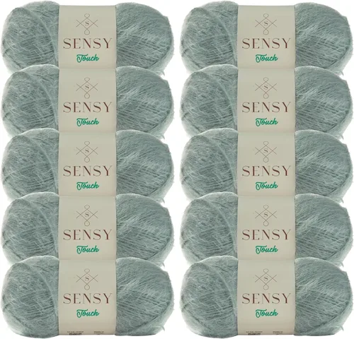 Vista 24 de Sensy Touch - Ovillo de lana, 3.5 onzas, 268 yardas, calibre 3 claro (blanco)