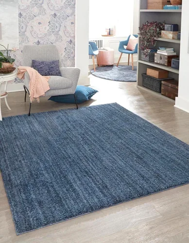 Vista 17 de Unique Loom Shaggy Chic Collection Alfombra de área, lanudo (2' x 3' 1", rectangular, azul arándano)