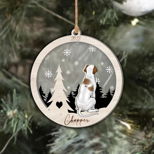 Vista 208 de Nazenti Adorno de Navidad conmemorativo personalizado, regalo personalizado de recuerdo de perro, condolencias por pérdida de mascotas, sabueso