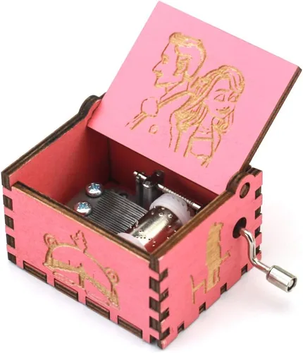 Vista 4 de Youtang - Caja musical de madera tallada con manivela