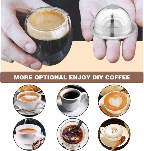 Vista 6 de CAPMESSO Cápsula de café reutilizable de acero inoxidable: cápsula de café recargable de metal para elaborar café expreso, compatible con Nespresso