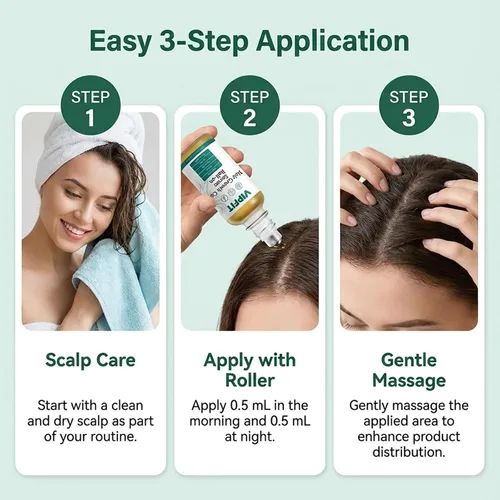 Vista 6 de Suero Roll-On con romero, niacinamida, aminoácidos, jengibre, biotina, aceite de ricino, batana y cafeína, nutre el cuero cabelludo para un cabello