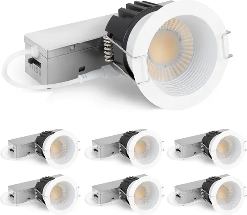 Vista 27 de Adetu lámpara de techo empotrable antirreflejos LED de 2 pulgadas, 5 CCT, con caja de conexiones, 2700K/3000K/4000K/5000K seleccionables, CRI90+, 8