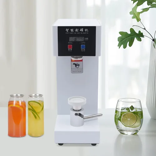 Vista 2 de Máquina selladora de latas comercial de 110 V Máquina selladora automática de latas para el hogar Máquina selladora de latas para boca de botella