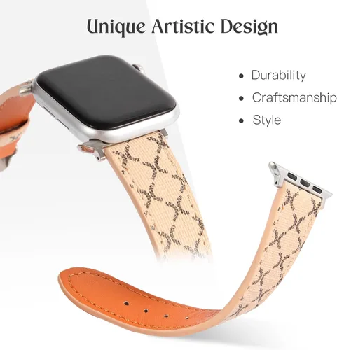 Vista 2 de Correa de diseñador compatible con Apple Watch S11 de 1.654 in y 1.811 in, 1.496 in, 1.575 in, 1.614 in, 1.732 in, 1.772 in y 1.929 in, correa