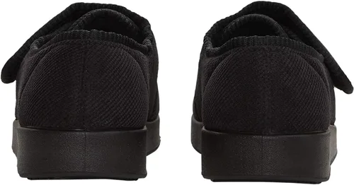 Vista 5 de Silverts Men's Adjustable Wide Fit Slippers, Easy Closure Non-Slip Negro/Negro