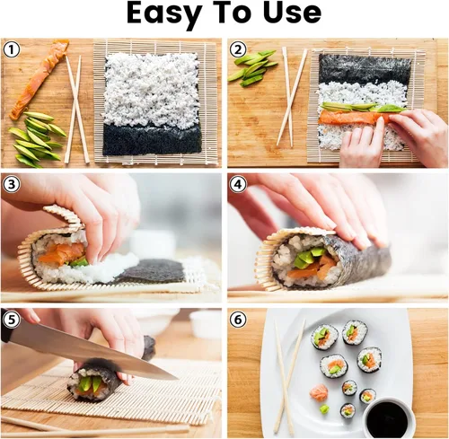 Vista 4 de UPKOCH 1 Unidades Práctico Onigiri Arroz Sushi Maker Sushi Rolling Mats Home Bento Picnic Lunch