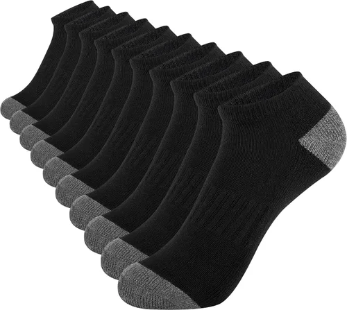 Vista 7 de Comfoex 10 pares de calcetines para niños de 4-6, 6-8, 8-10 años, calcetines deportivos de corte bajo para niños, calcetines cortos medio acolchados