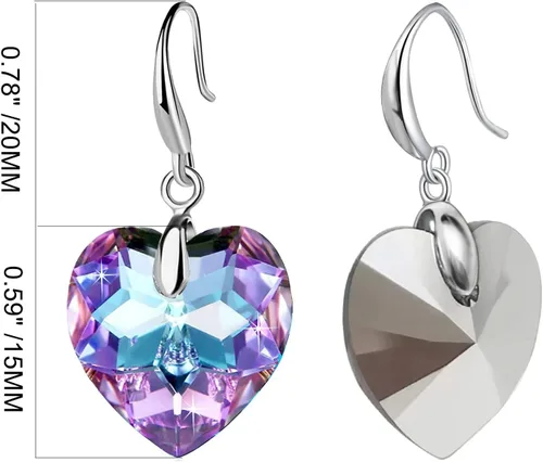 Vista 6 de Aretes de cristal austriaco, chapados en oro de 14 quilates, hipoalergénicos, para orejas sensibles