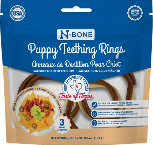 Vista 22 de N-Bone Anillos de dentición para cachorros, sabor a mantequilla de maní, masticables naturales para la dentición y golosinas para masticar, ayuda a