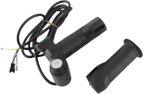 Vista 4 de Agarres eléctricos universales para manillar, 1 par de pantallas de voltaje de batería LCD impermeables con función de bloqueo para bicicleta