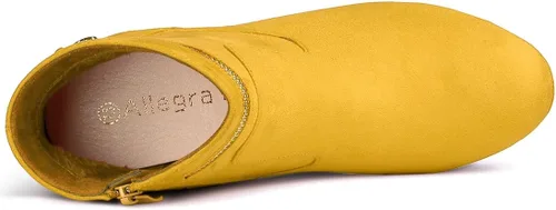 Vista 4 de Allegra K Botas de tacón medio con punta redonda para mujer
