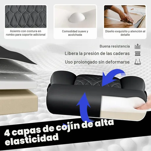 Vista 4 de Silla ejecutiva de oficina de respaldo alto - Escritorio ergonómico para computadora con función de balanceo, de cuero para gerencia