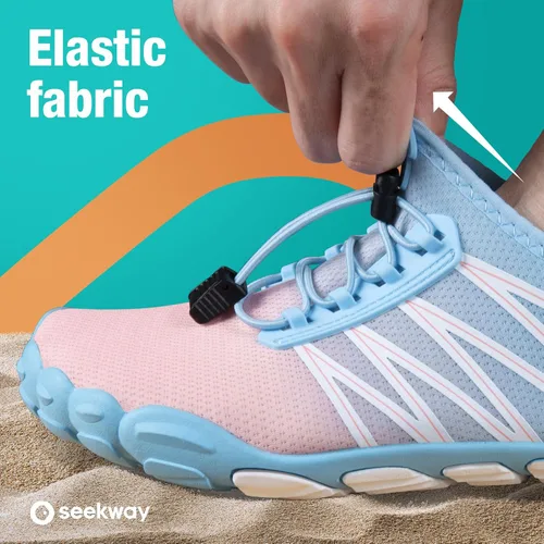 Vista 4 de SEEKWAY - Zapatos de agua unisex, de secado rápido, tipo calcetín y con sensación de pies descalzos para adultos ideales para playa, natación, río