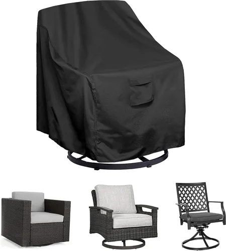 Vista 9 de WOMACO Funda apilable para silla de patio, impermeable, para exteriores, con respaldo alto, resistente al agua, para muebles de exterior, protector