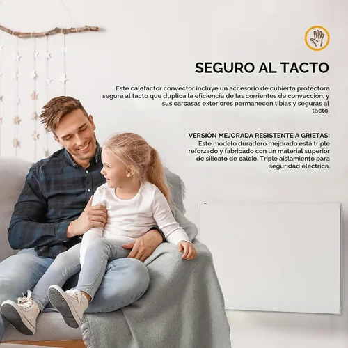 Vista 7 de EconoHome Panel Calefactor de Montaje en Pared con Protector de Calor - Calentador de Convección a Prueba de Salpicaduras de 250 Vatios