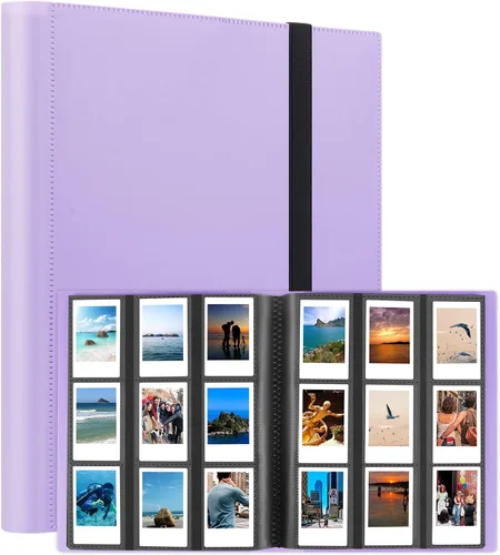 Vista 16 de Veicevol Álbum de fotos de 360 bolsillos para cámara Fujifilm Instax Mini, álbum para fotos Polaroid, cubierta de cuero, álbum de fotos para cámara