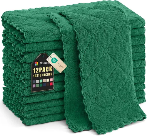 Vista 70 de Homaxy - Paquete de 12 trapos de cocina (13 x 19 pulgadas, marrón), de terciopelo coral supersuaves y absorbentes para lavar platos, paño
