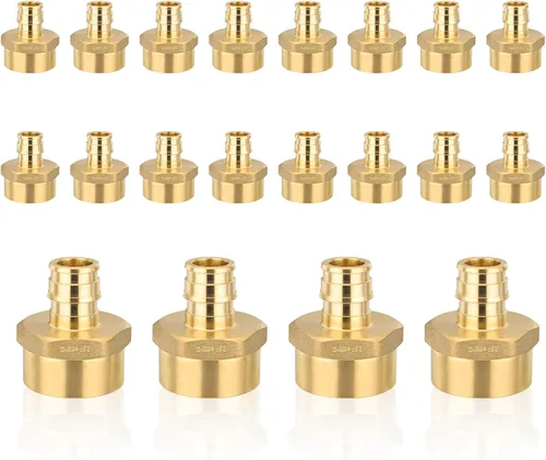 Vista 10 de Paquete de 5 adaptadores NPT roscados hembra Seelink PEX-A de 1/2" x 1/2" Colocaciones de expansión de latón PEX-A, ASTM F1960 (PEX1960026-5)