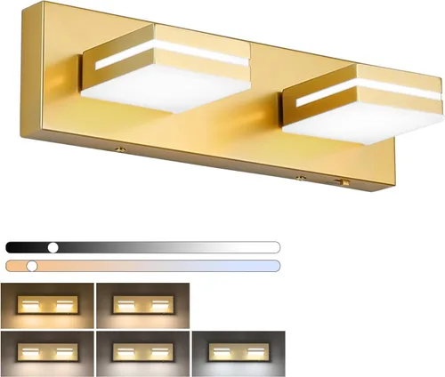 Vista 19 de SineRise - Lámparas LED modernas para tocador de baño (4 luces, 30 pulgadas) (5CCT, regulables), lámparas modernas de pared para baño de acrílico