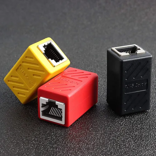 Vista 7 de Acoplador RJ45 en línea Cat7 Cat6 Cat5e Adaptador de cable Ethernet hembra a hembra (paquete de 3)