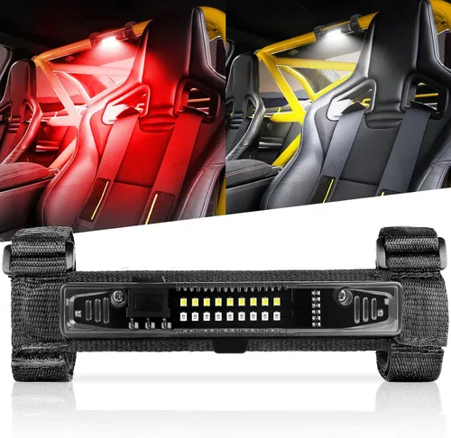Vista 10 de OFFROADTOWN Luz LED de cúpula universal, montaje en barra enrollable, luces de cúpula UTV, luces de cúpula alimentadas por batería, luz